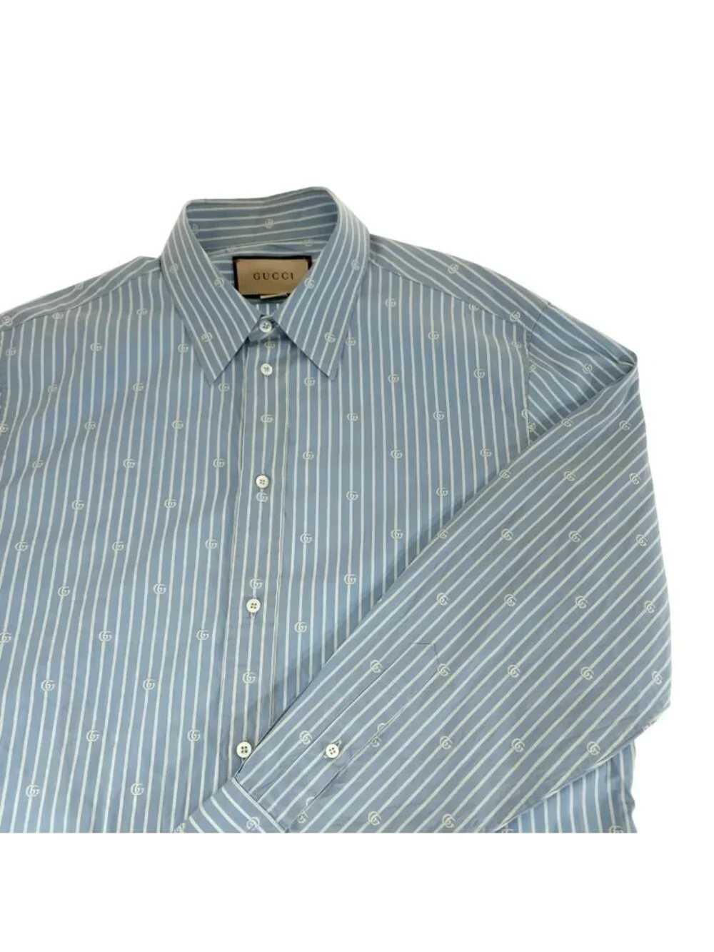 Gucci Lido Interlocking GG Stripe 42 Long Sleeve Shirt Dress Striped